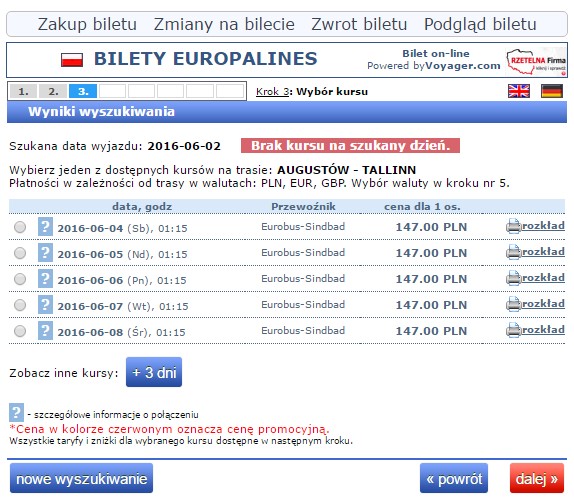 Bilety autokarowe Eurobus Polska Tallinn